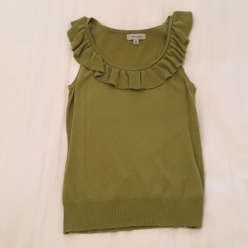 Merona Sleeveless Sweater w/Ruffles - Pistachio